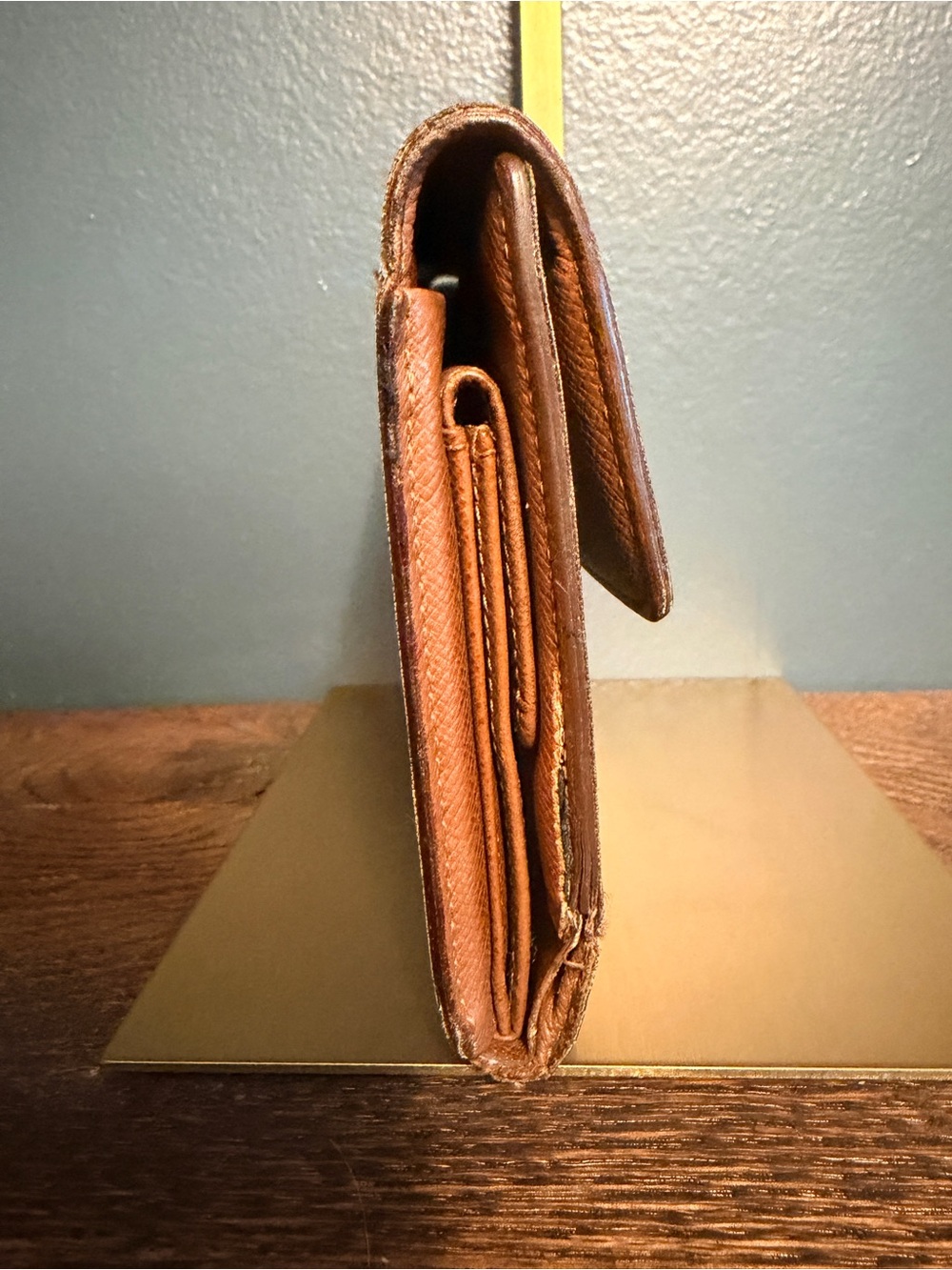 Louis Vuitton Monogram Canvas Foldover Wallet - Brown/Gold - Picture 3 of 8